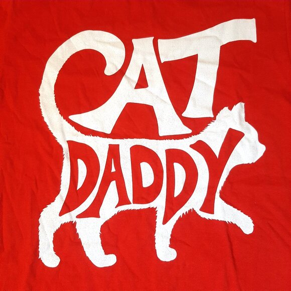 Cat Daddy tshirt Mens size medium Red color Cat owner tee by Port & Company NWT - Picture 2 of 4